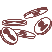 Münzen um die Einsparungen darzustellen